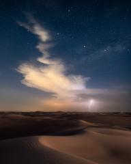 Desert during storm